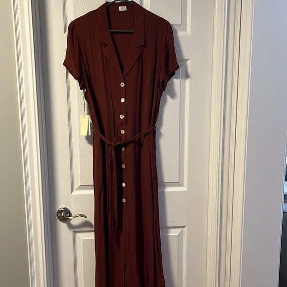 ARITZIA Wilfred midi shirtdress, rust-brown, L - Picture 2 of 10